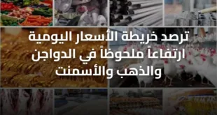 ترصد خريطة الأسعار اليومية ارتفاعاً ملحوظاً في الدواجن والذهب والأسمنت