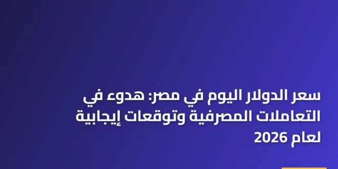 شاشة إلكترونية في أحد البنوك تعرض سعر الدولار اليوم في مصر لعام 2026