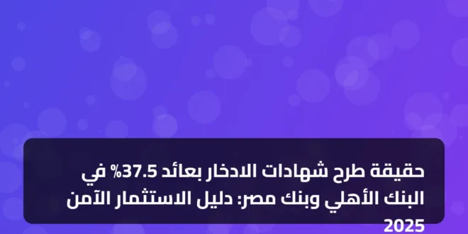حقيقة طرح شهادات الادخار بعائد 37.5% في البنك الأهلي وبنك مصر: دليل الاستثمار الآمن 2025